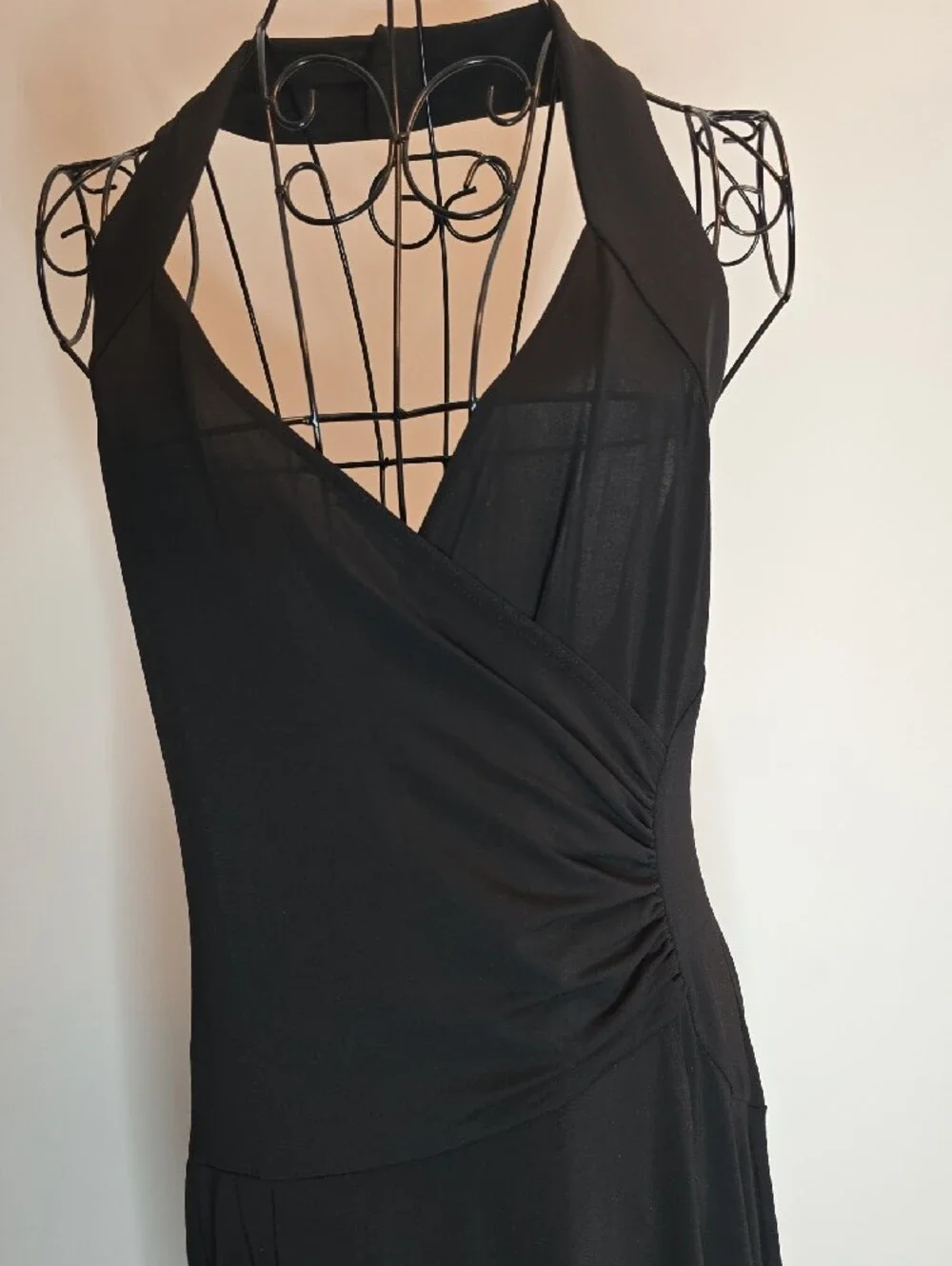 Michael Kors Black Halter Midi Wrap Dress